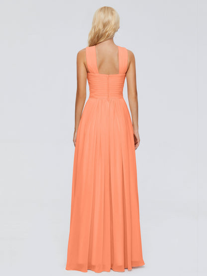 Aliyah A-line Straps Chiffon Bridesmaid Dresses
