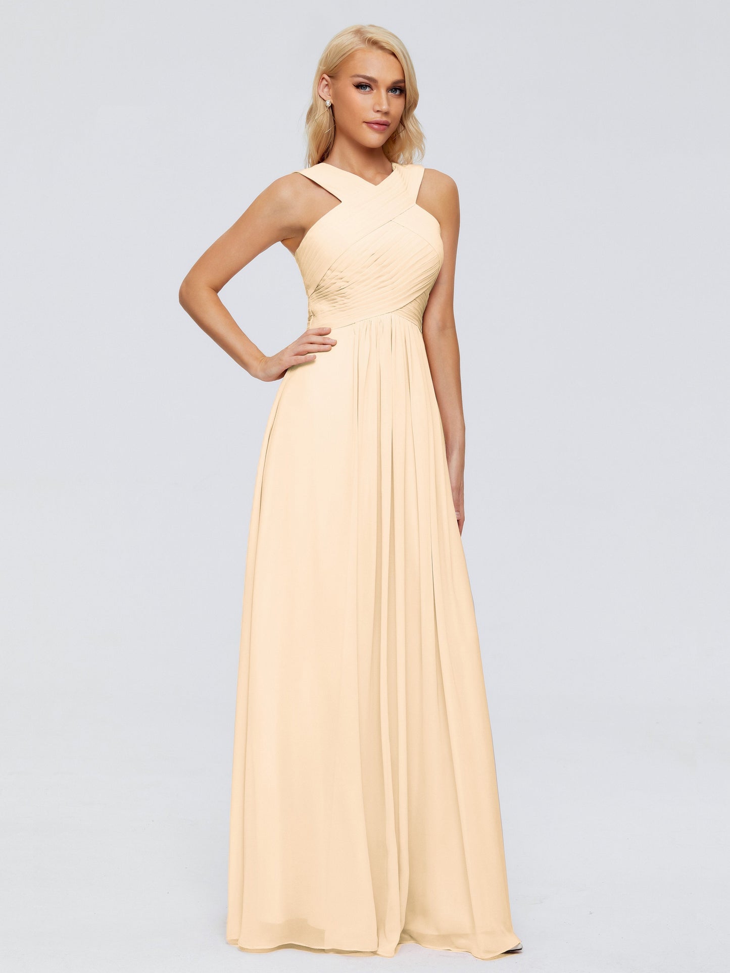 Aliyah A-line Straps Chiffon Bridesmaid Dresses
