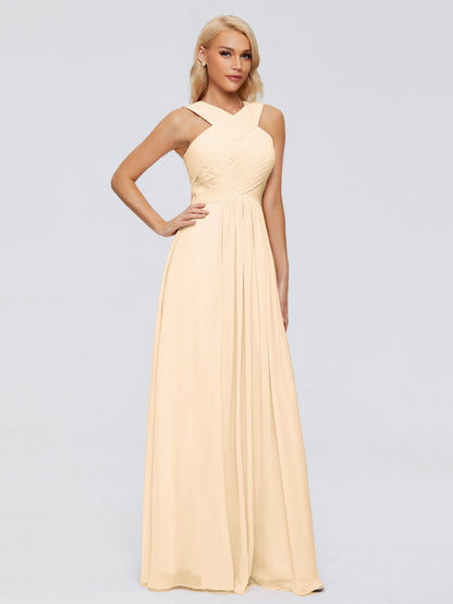 Aliyah A-line Straps Chiffon Bridesmaid Dresses