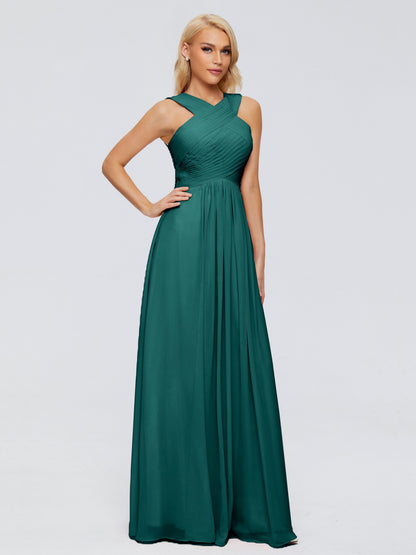 Aliyah A-line Straps Chiffon Bridesmaid Dresses
