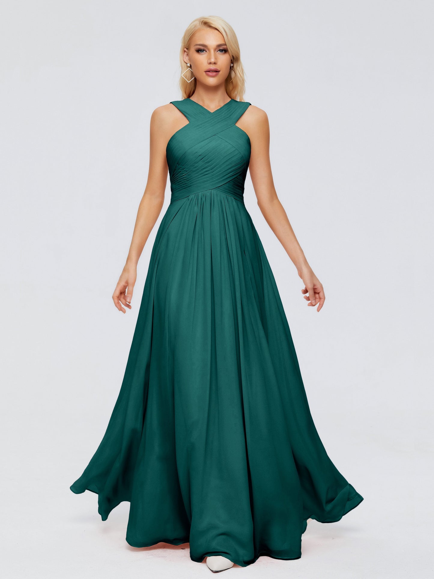 Aliyah A-line Straps Chiffon Bridesmaid Dresses