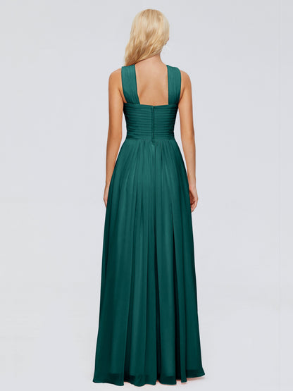 Aliyah A-line Straps Chiffon Bridesmaid Dresses