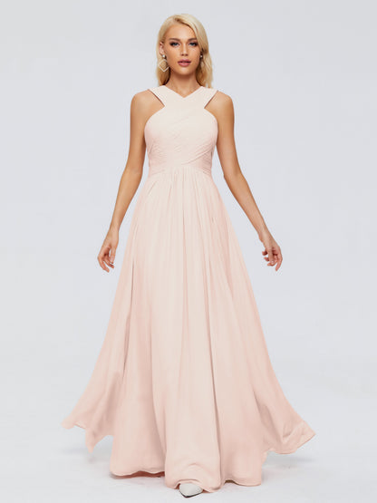 Aliyah A-line Straps Chiffon Bridesmaid Dresses