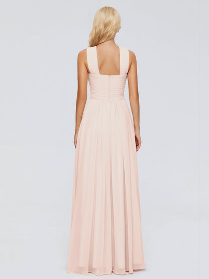 Aliyah A-line Straps Chiffon Bridesmaid Dresses