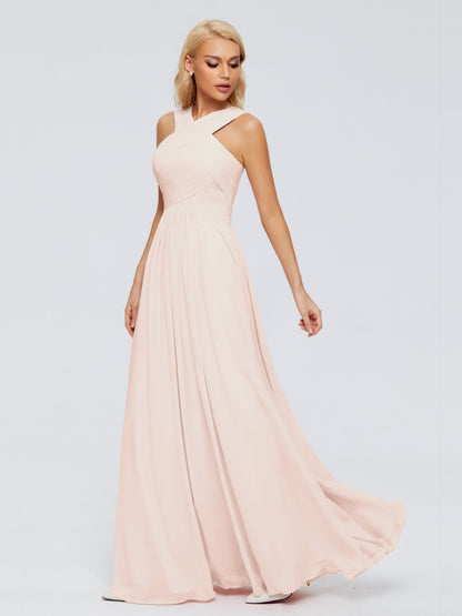 Aliyah A-line Straps Chiffon Bridesmaid Dresses