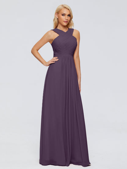 Aliyah A-line Straps Chiffon Bridesmaid Dresses