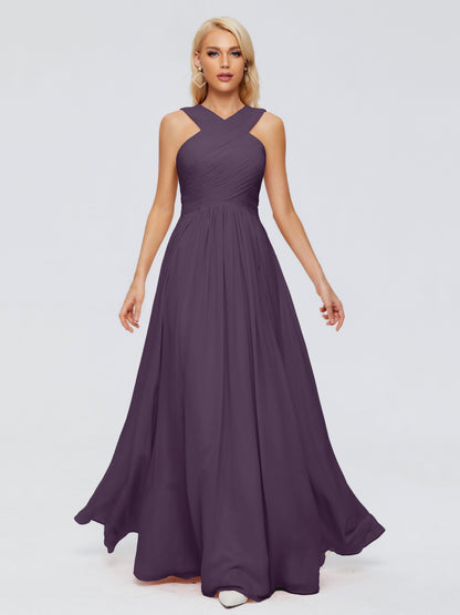 Aliyah A-line Straps Chiffon Bridesmaid Dresses