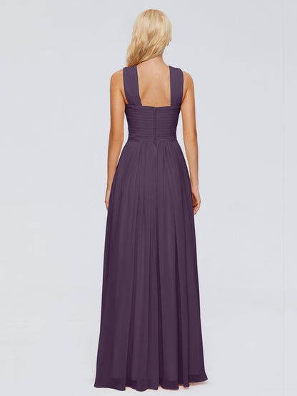 Aliyah A-line Straps Chiffon Bridesmaid Dresses