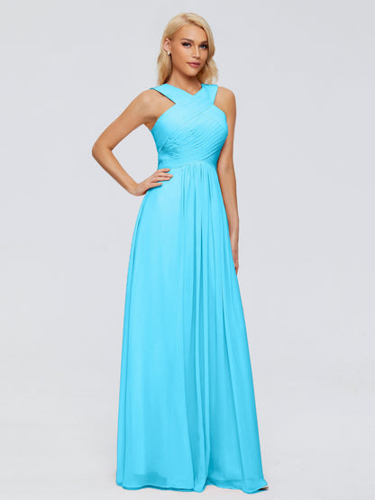 Aliyah A-line Straps Chiffon Bridesmaid Dresses