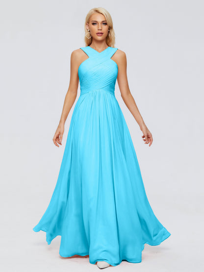 Aliyah A-line Straps Chiffon Bridesmaid Dresses