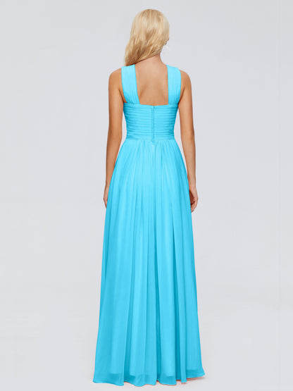 Aliyah A-line Straps Chiffon Bridesmaid Dresses