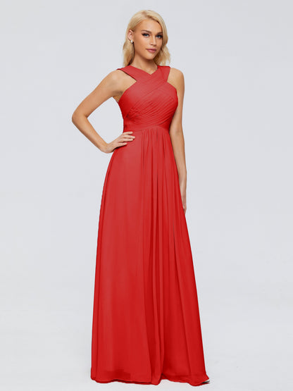 Aliyah A-line Straps Chiffon Bridesmaid Dresses