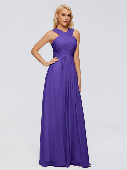 Aliyah A-line Straps Chiffon Bridesmaid Dresses