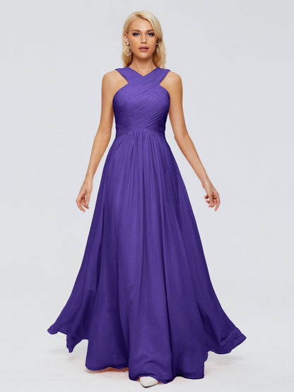 Aliyah A-line Straps Chiffon Bridesmaid Dresses
