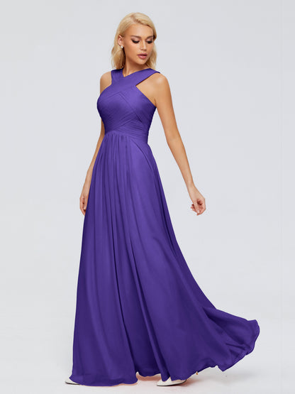 Aliyah A-line Straps Chiffon Bridesmaid Dresses