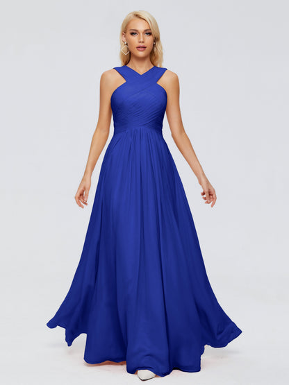 Aliyah A-line Straps Chiffon Bridesmaid Dresses