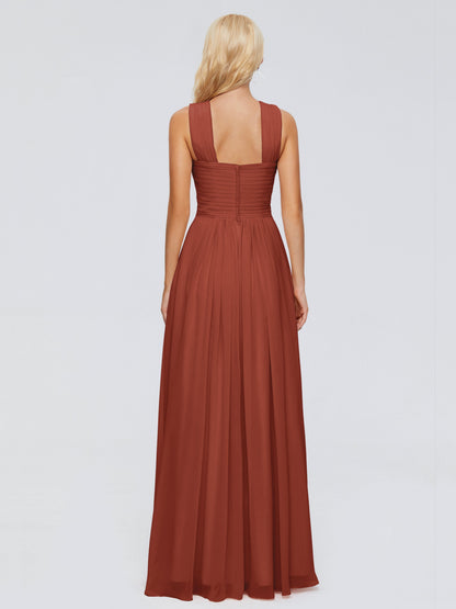 Aliyah A-line Straps Chiffon Bridesmaid Dresses