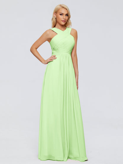 Aliyah A-line Straps Chiffon Bridesmaid Dresses