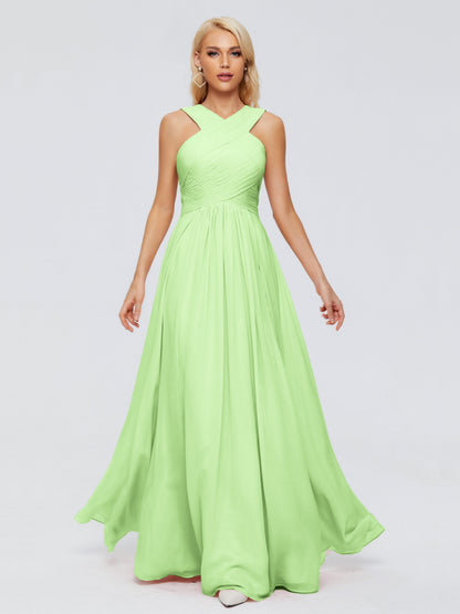 Aliyah A-line Straps Chiffon Bridesmaid Dresses