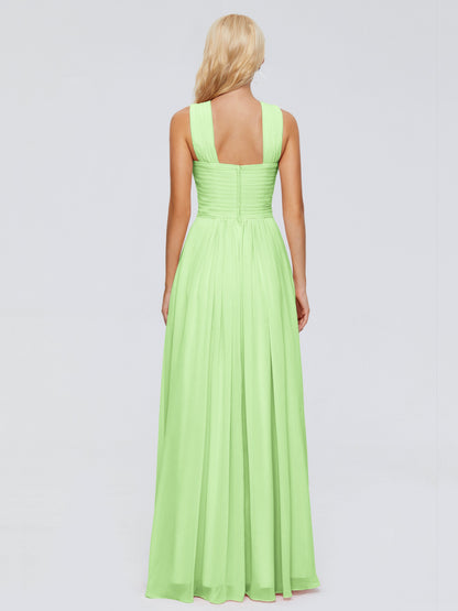 Aliyah A-line Straps Chiffon Bridesmaid Dresses