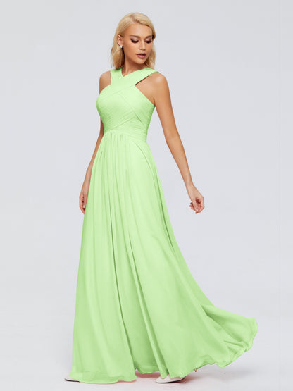 Aliyah A-line Straps Chiffon Bridesmaid Dresses