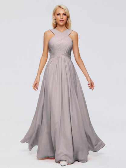 Aliyah A-line Straps Chiffon Bridesmaid Dresses