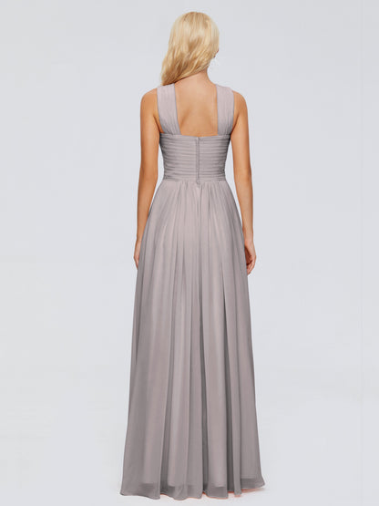 Aliyah A-line Straps Chiffon Bridesmaid Dresses