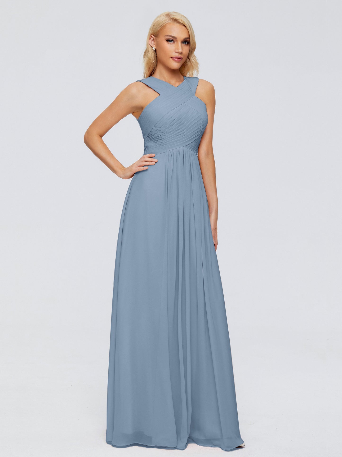 Aliyah A-line Straps Chiffon Bridesmaid Dresses