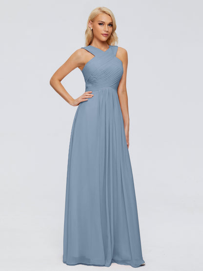 Aliyah A-line Straps Chiffon Bridesmaid Dresses
