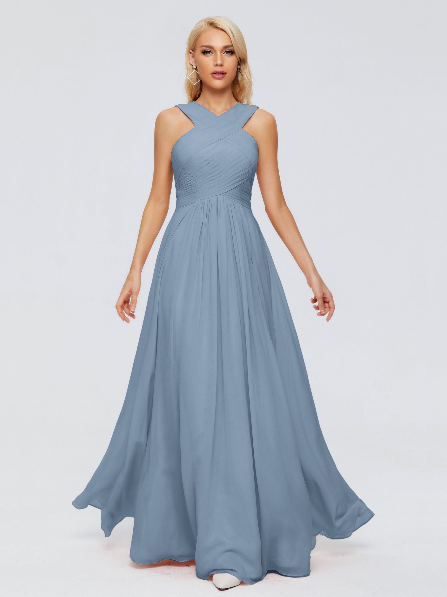 Aliyah A-line Straps Chiffon Bridesmaid Dresses