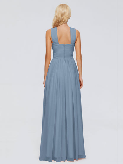 Aliyah A-line Straps Chiffon Bridesmaid Dresses