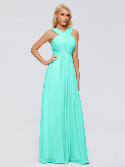 Aliyah A-line Straps Chiffon Bridesmaid Dresses