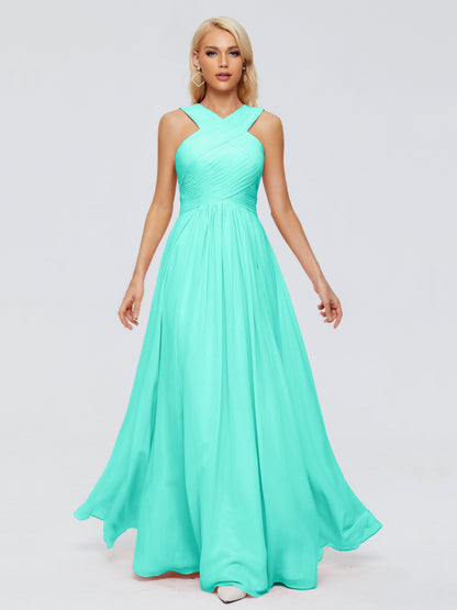Aliyah A-line Straps Chiffon Bridesmaid Dresses