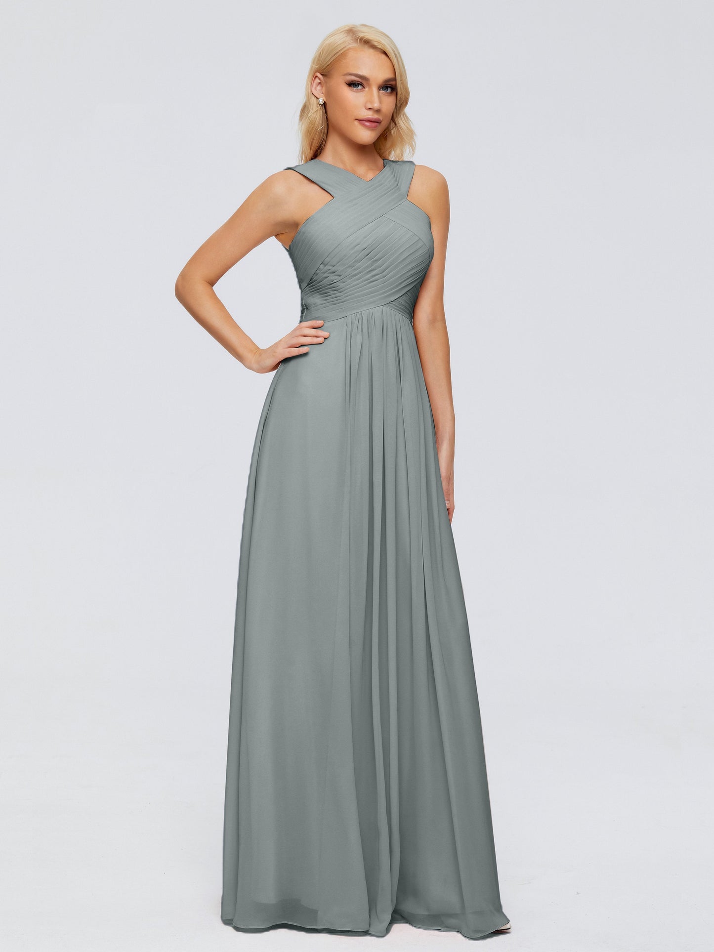 Aliyah A-line Straps Chiffon Bridesmaid Dresses