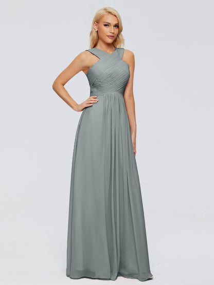Aliyah A-line Straps Chiffon Bridesmaid Dresses