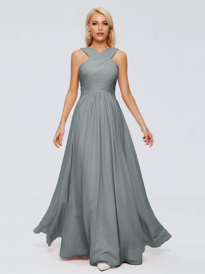 Aliyah A-line Straps Chiffon Bridesmaid Dresses