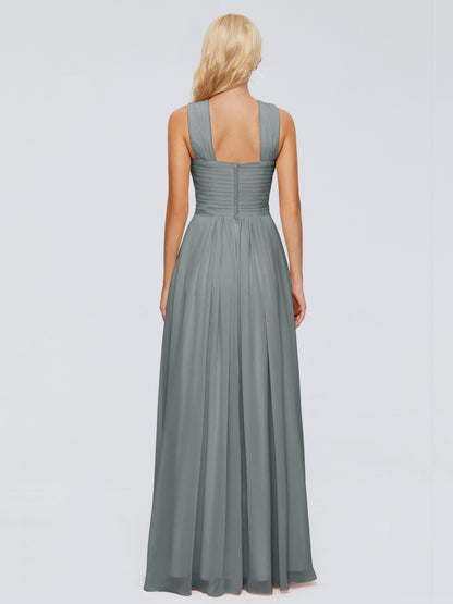 Aliyah A-line Straps Chiffon Bridesmaid Dresses