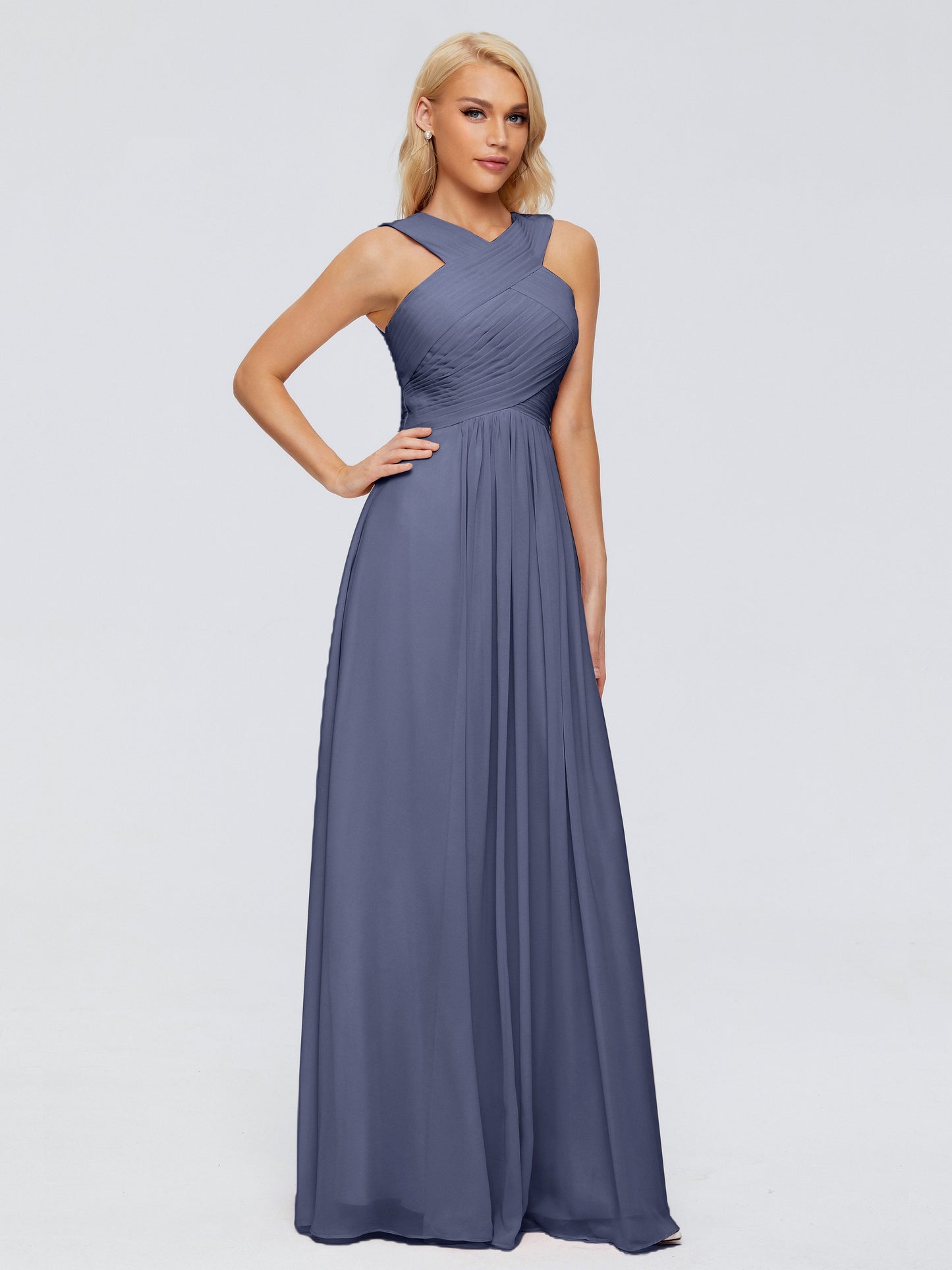 Aliyah A-line Straps Chiffon Bridesmaid Dresses