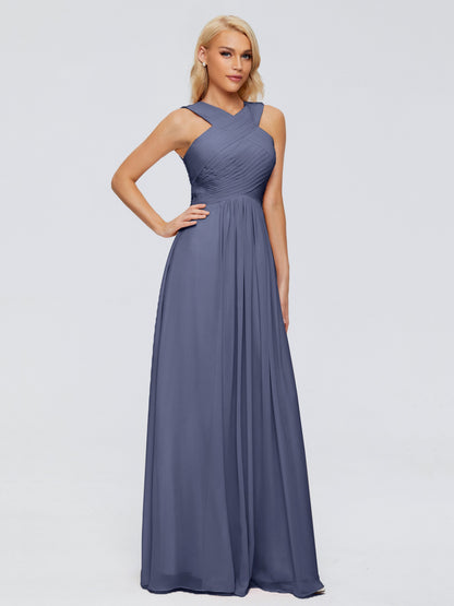 Aliyah A-line Straps Chiffon Bridesmaid Dresses