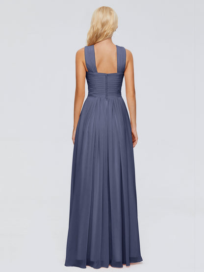 Aliyah A-line Straps Chiffon Bridesmaid Dresses
