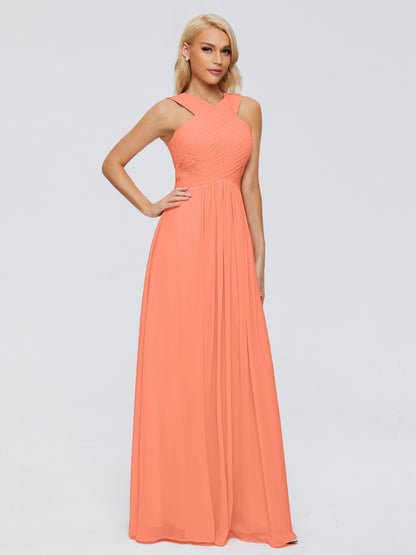 Aliyah A-line Straps Chiffon Bridesmaid Dresses