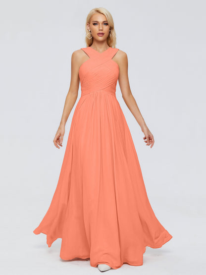 Aliyah A-line Straps Chiffon Bridesmaid Dresses