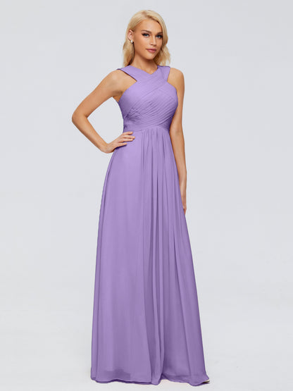 Aliyah A-line Straps Chiffon Bridesmaid Dresses