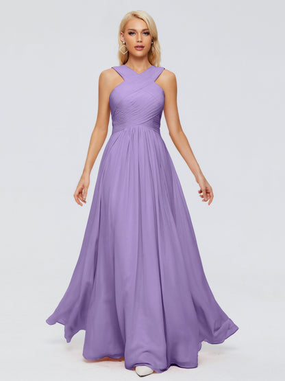 Aliyah A-line Straps Chiffon Bridesmaid Dresses