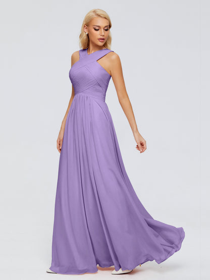 Aliyah A-line Straps Chiffon Bridesmaid Dresses