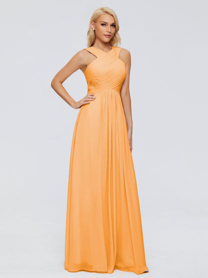 Aliyah A-line Straps Chiffon Bridesmaid Dresses