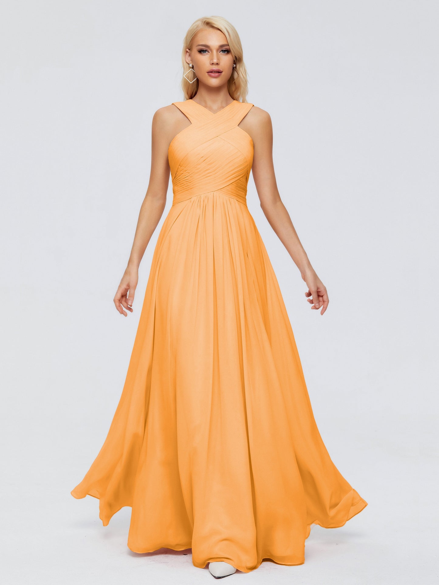 Aliyah A-line Straps Chiffon Bridesmaid Dresses