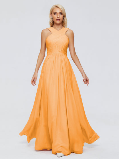 Aliyah A-line Straps Chiffon Bridesmaid Dresses