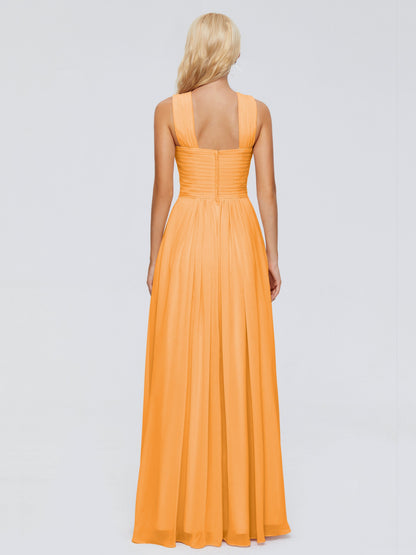 Aliyah A-line Straps Chiffon Bridesmaid Dresses