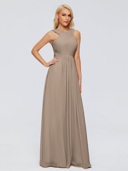 Aliyah A-line Straps Chiffon Bridesmaid Dresses